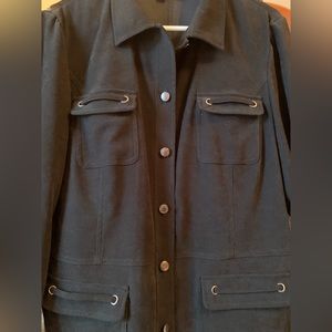 Black Faux Suede, looks gray, but definitely black) JM Collection Jacket Size 12